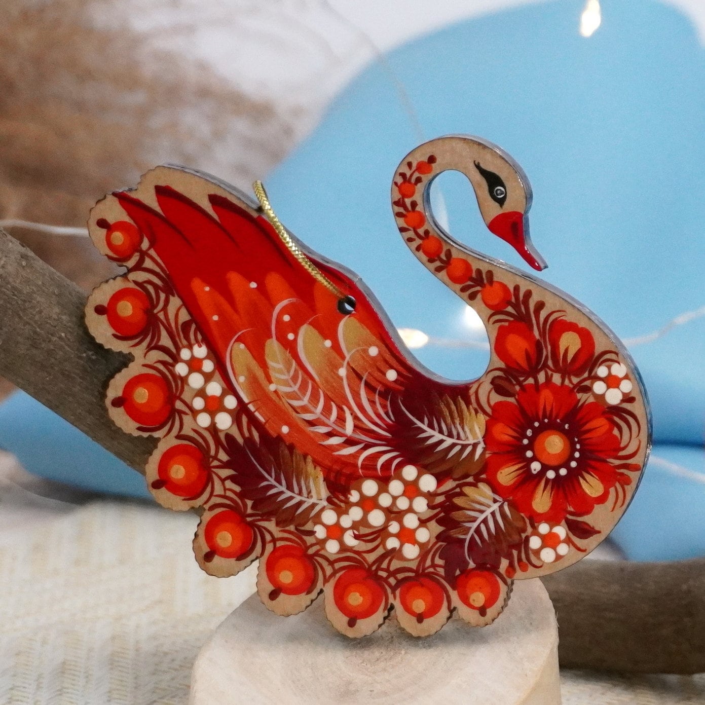 木製の白鳥の装飾 - Etsy 日本