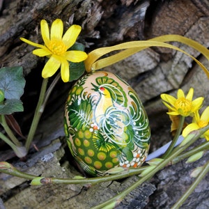 Hand painted Easter egg- Ukrainian easter eggs – pysanka-Eggs with Petrykivka painting-handcrafted Ukrainian egg with flowers patterns