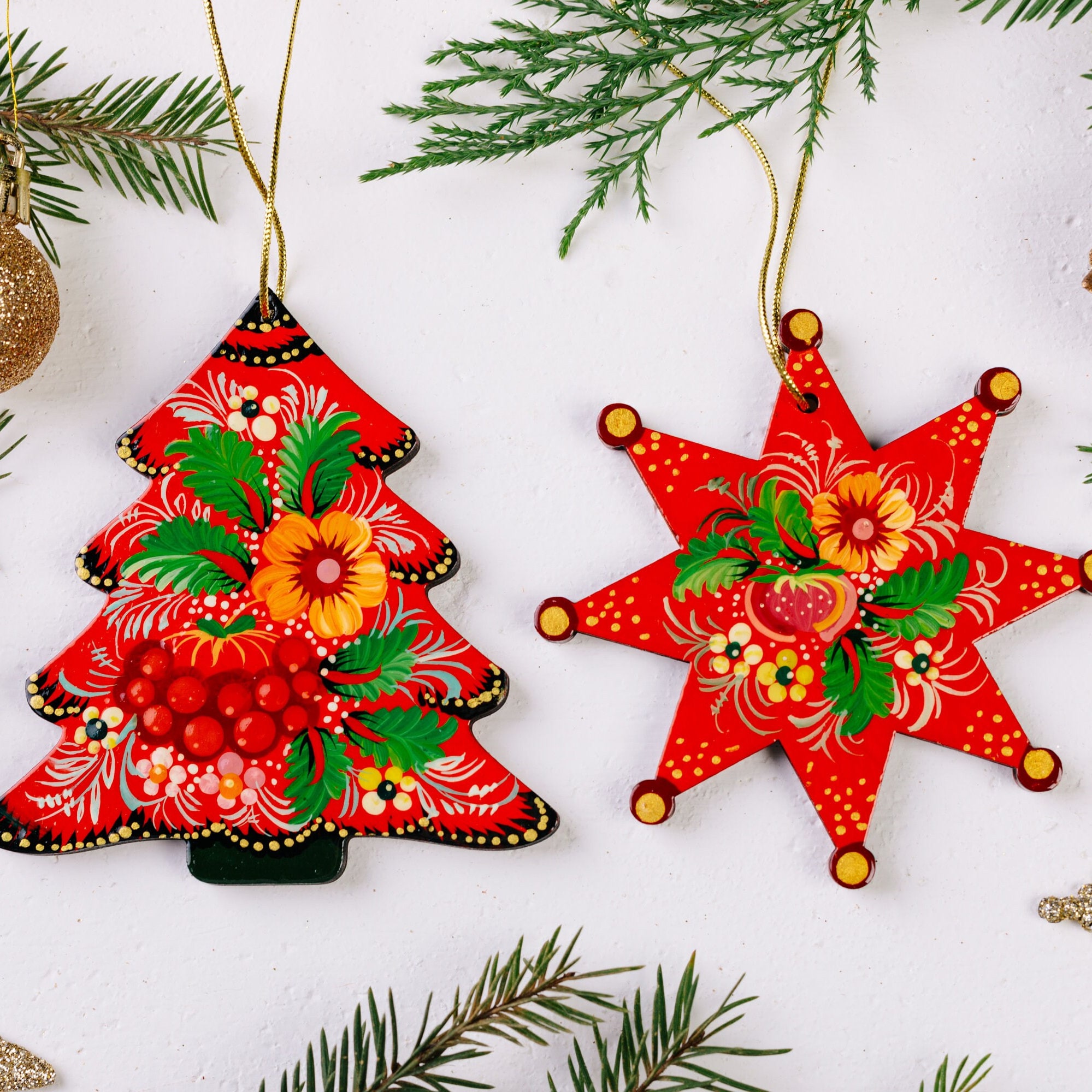 Decorazione Natalizia Albero di Natale Vetro Trasparente Glitter 6 Pz