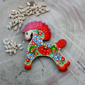 Sweet Horse fridge magnet - animal wooden magnets figures - pretty horses magnets - horse lovers gifts nice horses magnets hand painted