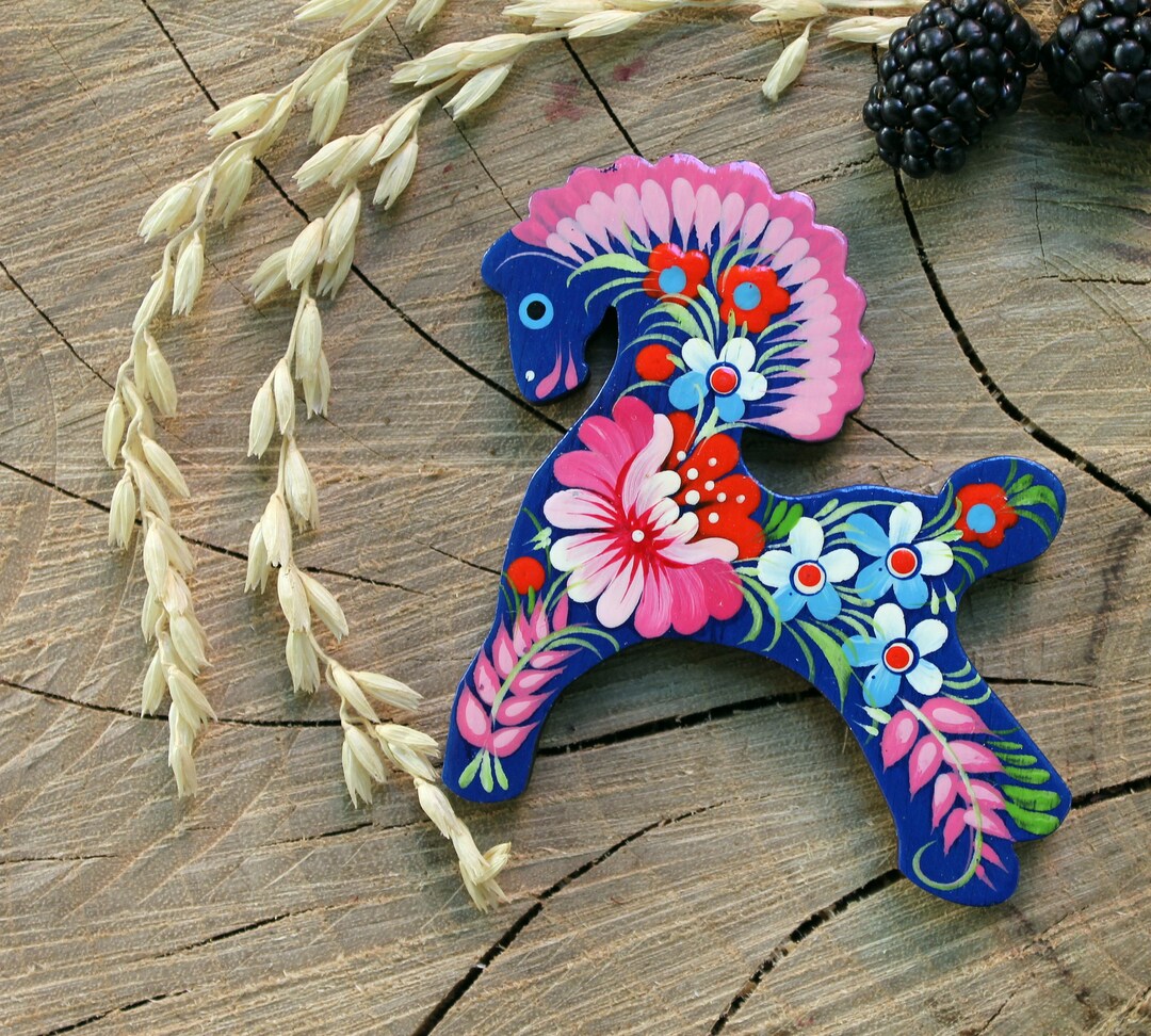 Horse Fridge Animal Wooden Figures Pretty Horses