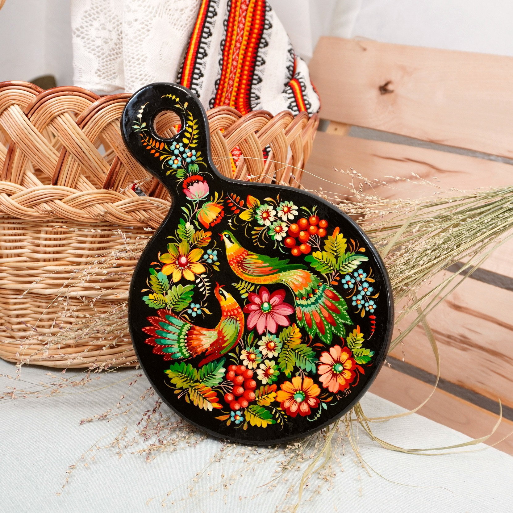 Hand Painted Cutting Board Wooden Decorative Kitchen Board With