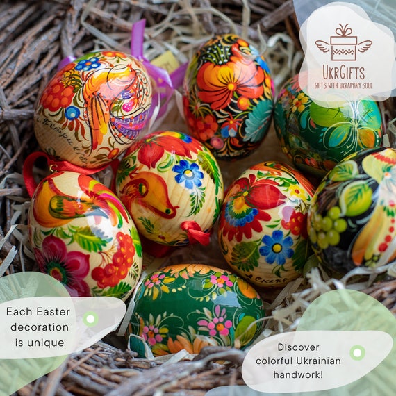 Ornamenti Pasquali in Legno, 48 Pezzi Legno di Uova di Pasqua, Pendente Pasquale in Legno, Ornamenti di Legno di Pasqua per Pasqua Primavera ​Regalo Craft