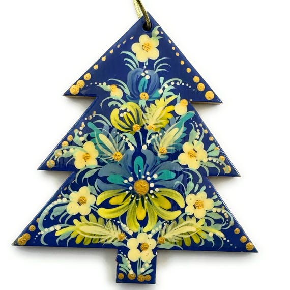 Besonderer Weihnachtsschmuck aus Holz, Tannenbaum handbemalt, Ukrainisches Kunsthandwerk, kreativer Christbaumschuck Tiere, Kunsthandwerk