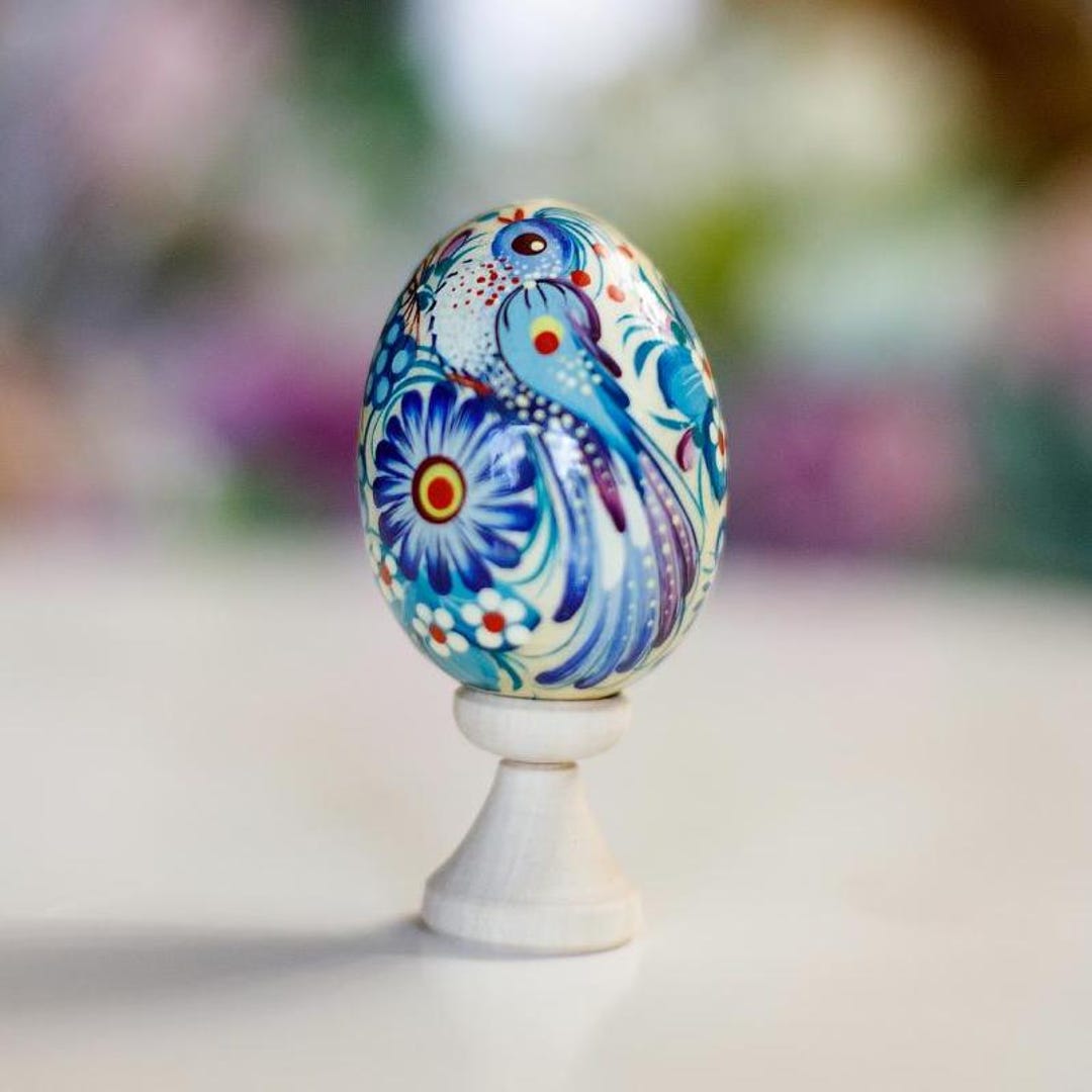 Hand Painted Wooden Easter Egg (pysanka) – Petrykivka Folk Art ...