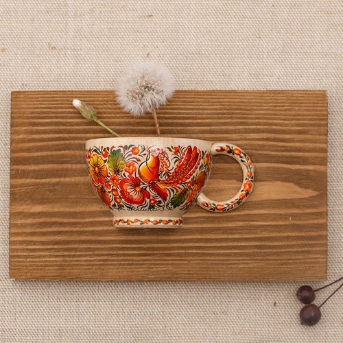 3D Wooden Wall Decor Cup for Dry Flowers With Floral Motives Etsy