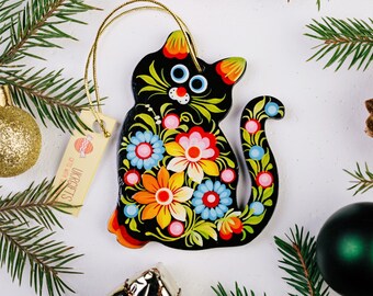 Décoration De Noël 2024 En Forme De Chat Noir - Pendentifs De Noël - Chat Mignon Portant Un Arbre De Noël - Décoration En Acrylique à Suspendre