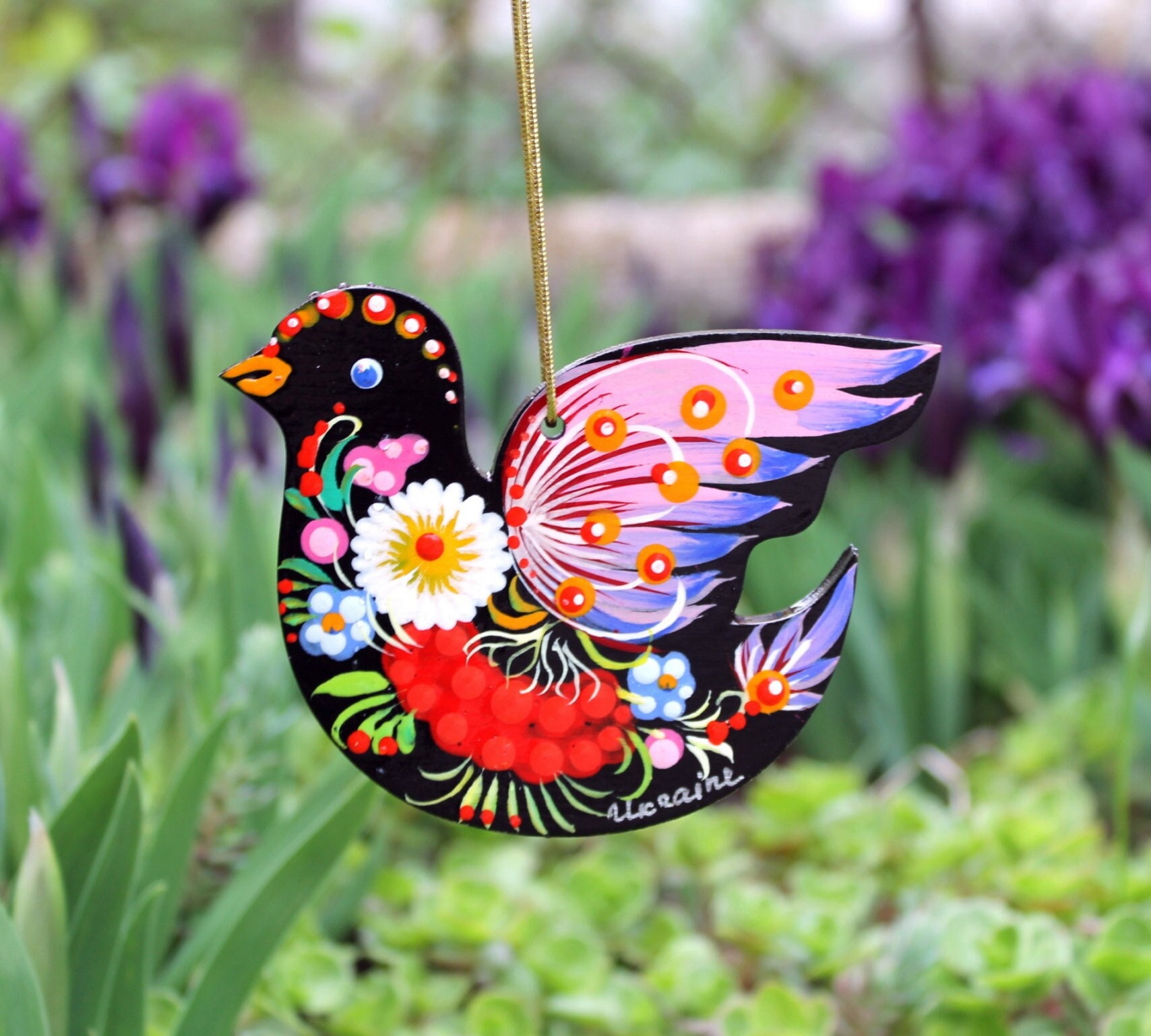 8 Pendenti Uccello In Legno - Decorazioni Per Pasqua, Casa E Finestre - Foto 4