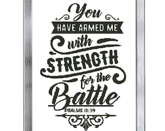 Bible Quote Cross Stitch Pattern, Psalm, Encouraging Typography Sign Poster, Stitch Sampler, Christian Home Decor, Digital Download Pattern