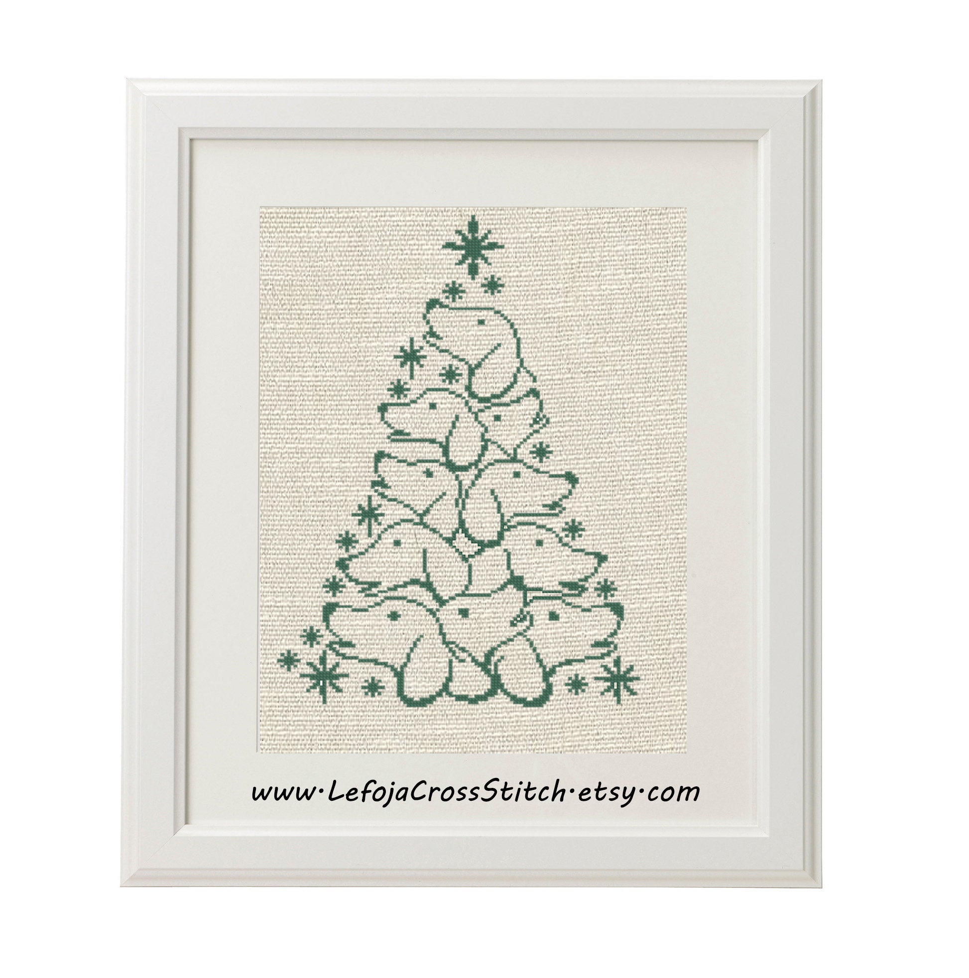 Dog Silhouettes Christmas Tree Cross Stitch Pattern, Modern Cross Stitch Pattern by LEFOJA, Instant PDF Download, Christmas Home Decoration