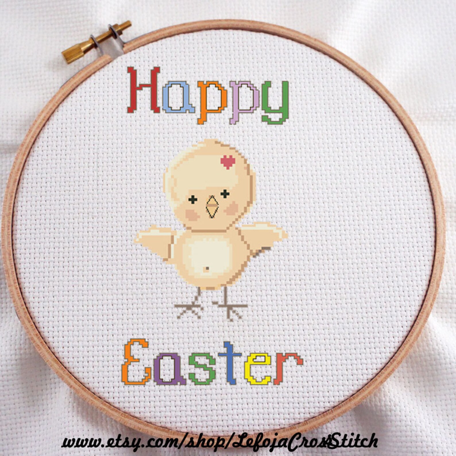 Chicken Happy Easter Cross Stitch Pattern, Easy Modern Pattern by ...