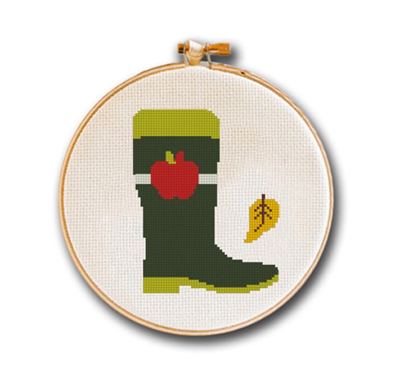 Cross Stitch Pattern Black Boot Fall Fashion Collection Small Etsy