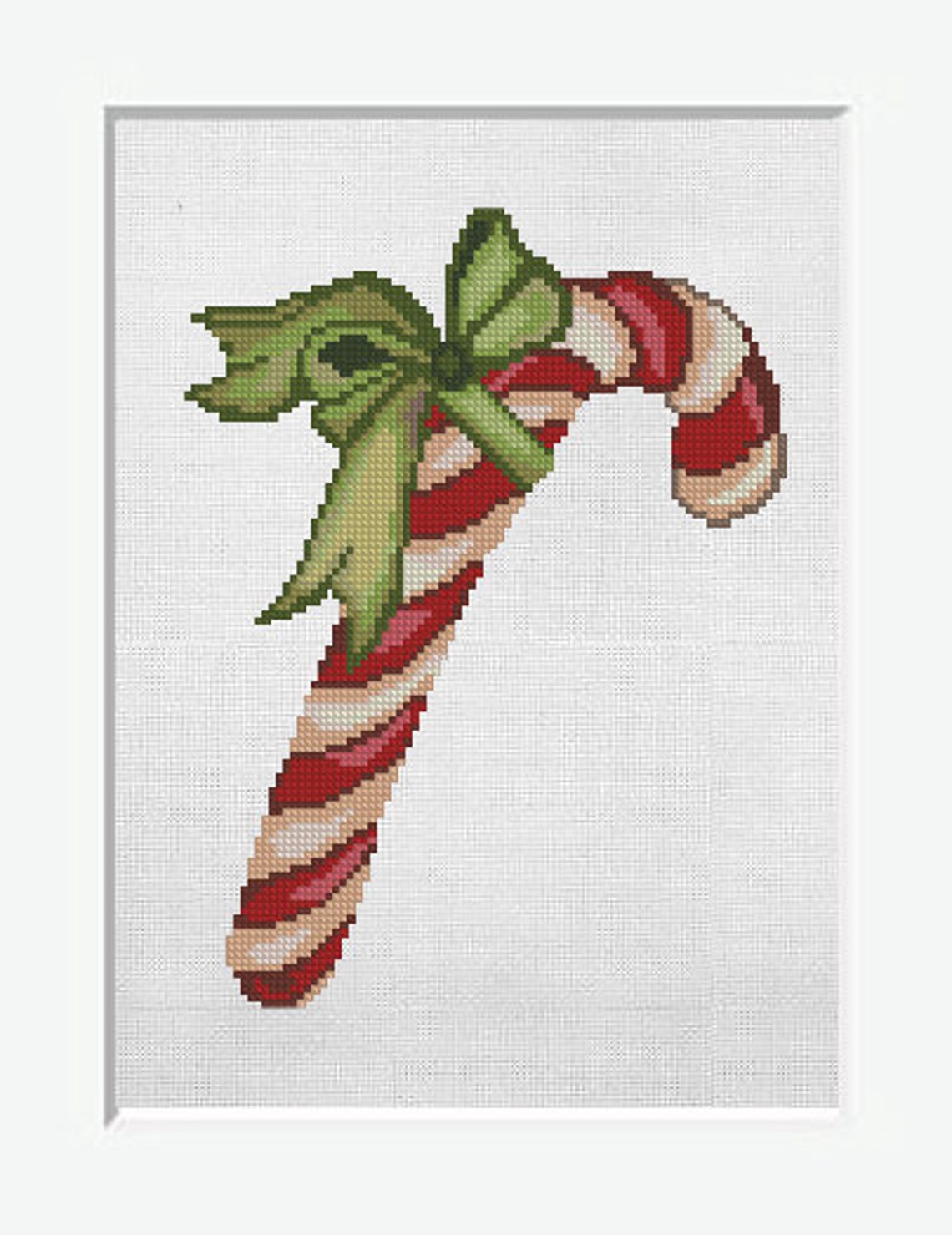 Candy Cane Cross Stitch Pattern Christmas Decor Printable Etsy