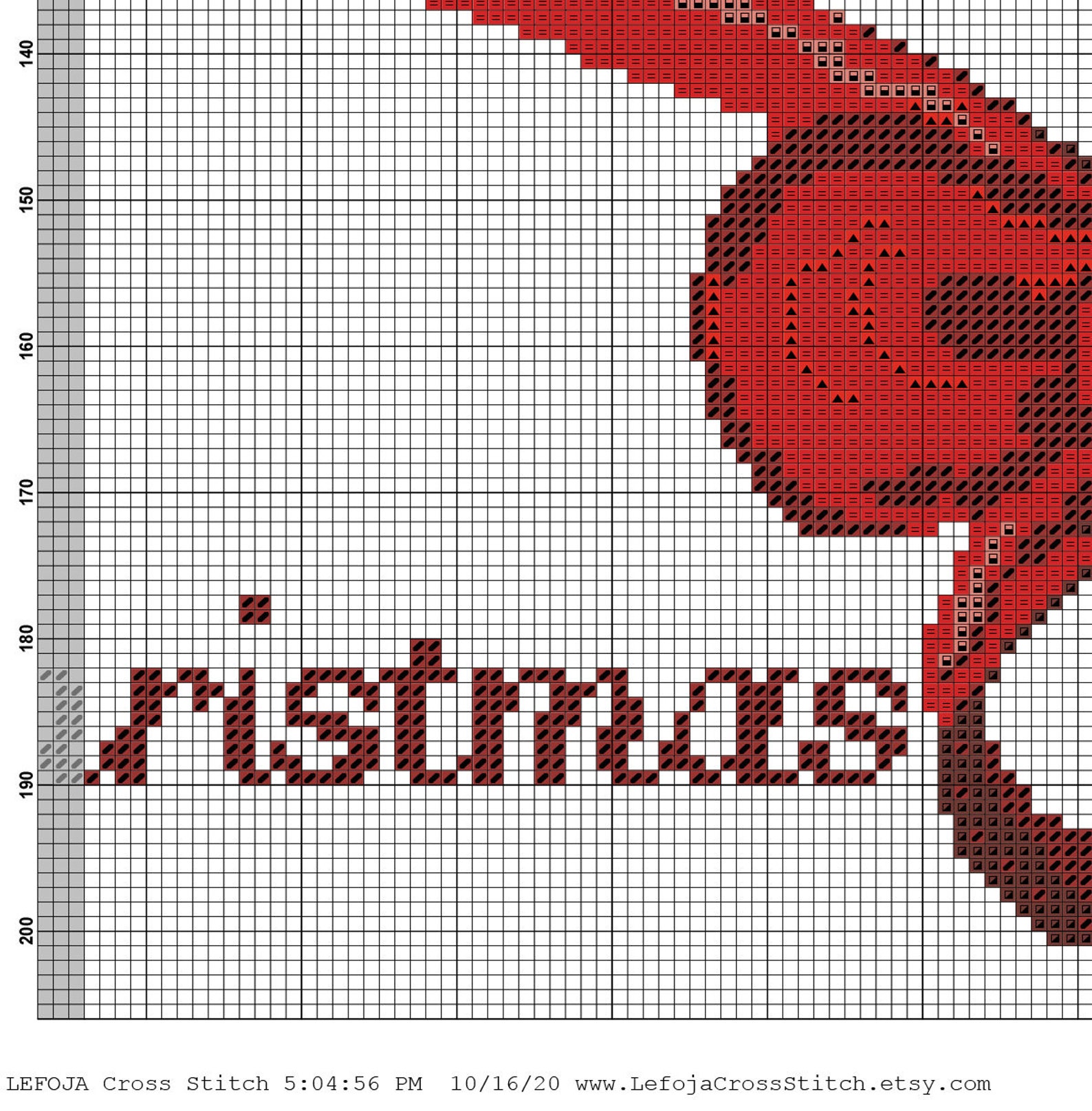 Christmas Red Ribbon Tree Cross Stitch Pattern, Modern Cross Stitch by ...