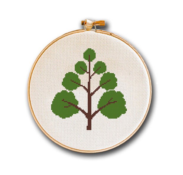 Easy Cross Stitch Pattern of a Summer Tree Trees of Seasons - Etsy