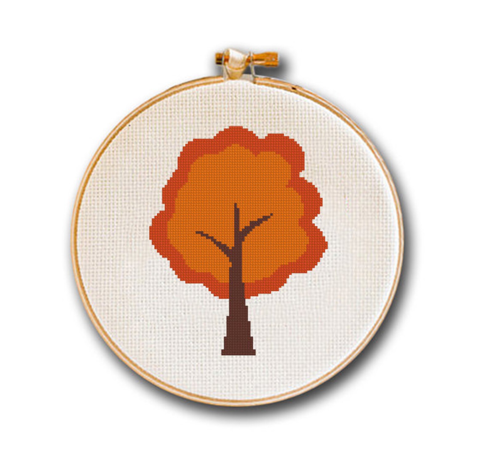 Trees of Seasons Cross Stitch Pattern Autumn Fall Home Decor DIY