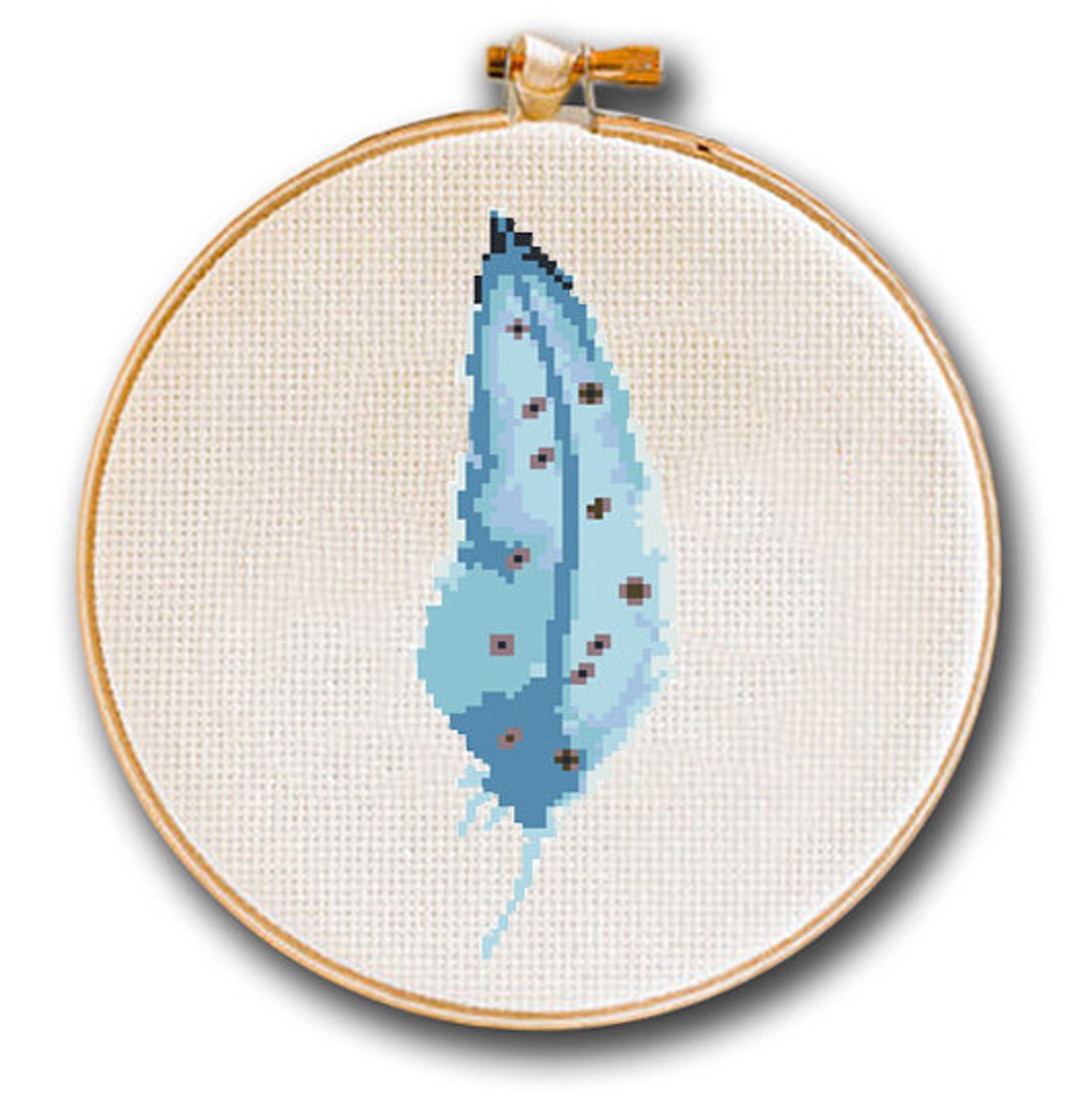 Blue Feather Cross Stitch Pattern, Boho Home Decor (PDF Pattern) - Etsy