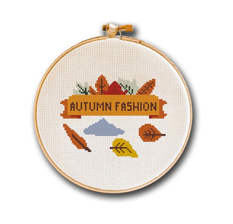 Cross Stitch Pattern Autumn Fashion Collection Logo Small Etsy