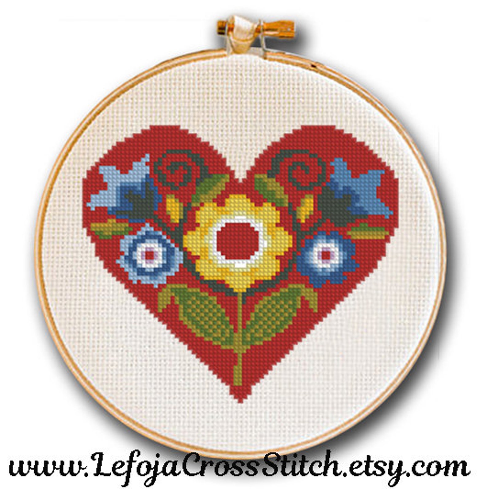 Heart Cross Stitch Pattern Norwegian Folk Art Heart Cross Etsy Ireland