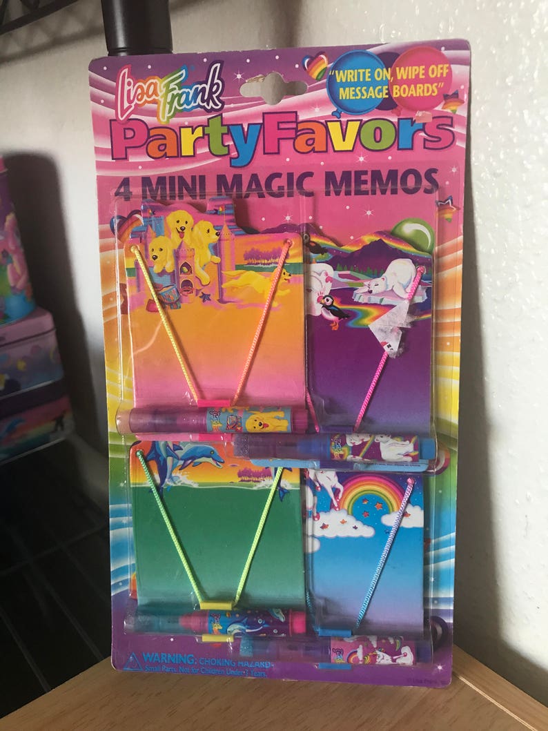 Vintage Lisa Frank Party Favors Mini Magic Memo Boards