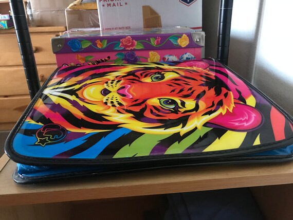 Vintage Lisa Frank Tiger Stripes Full Size Zipper Binder