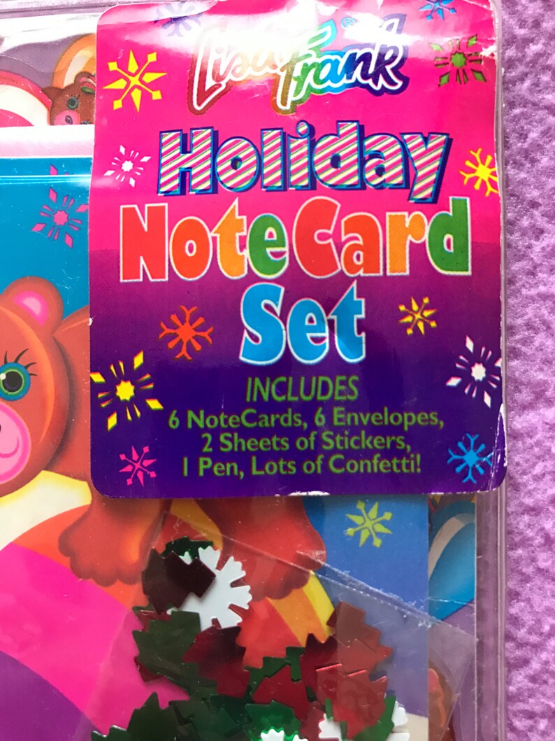 Lisa Frank Vintage Christmas Holiday Bear Ornament Notecard Set Unopened