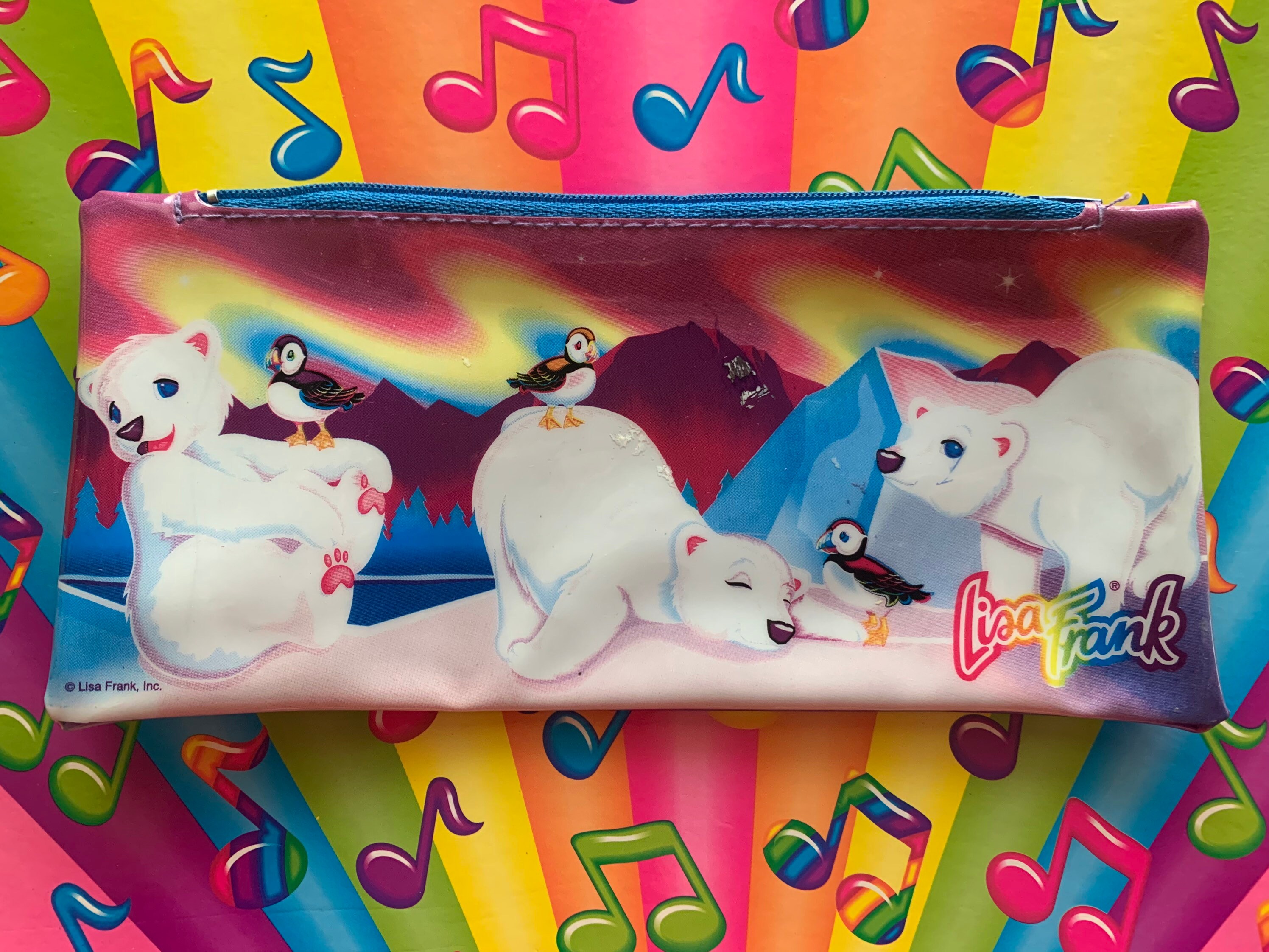 Lisa Frank Vintage ROARY POLAR BEAR Purple Zipper Pencil Bag Etsy