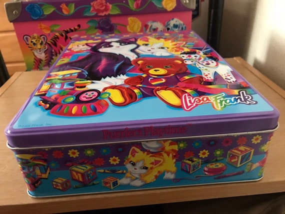 Vintage The Fantastic World Lisa Frank Playtime Kittens Large Tin
