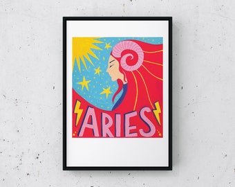 PRINT ARIES ARIES zodiac horoscope