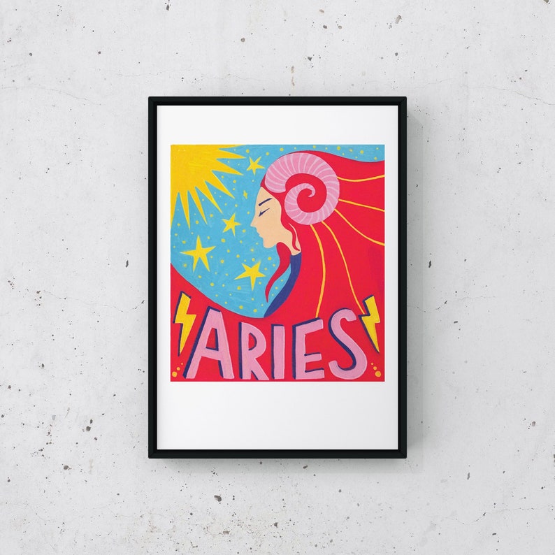 PRINT ARIES ARIES zodiac horoscope image 1