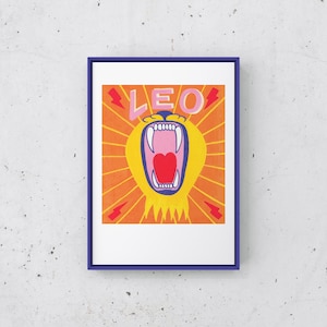 PRINT LEO LION zodiac sign