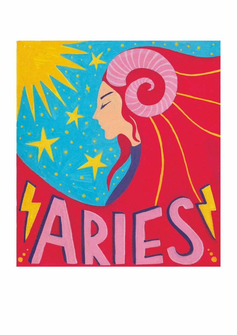 PRINT ARIES ARIES zodiac horoscope image 2