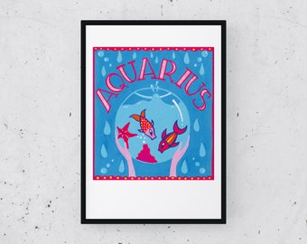 PRINT AQUARIUS AQUARIUS zodiac signs