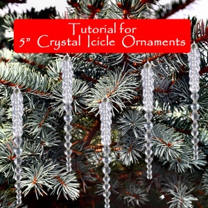 Printable Tutorial Instructions for Crystal Icicle Christmas Tree Ornament - 5 inches (Beginning Skill Level - Great for Kids!)