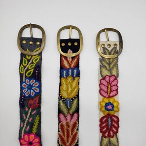 Belts for women, Colorful handmade embroidered floral belt, Embroidery floral belt