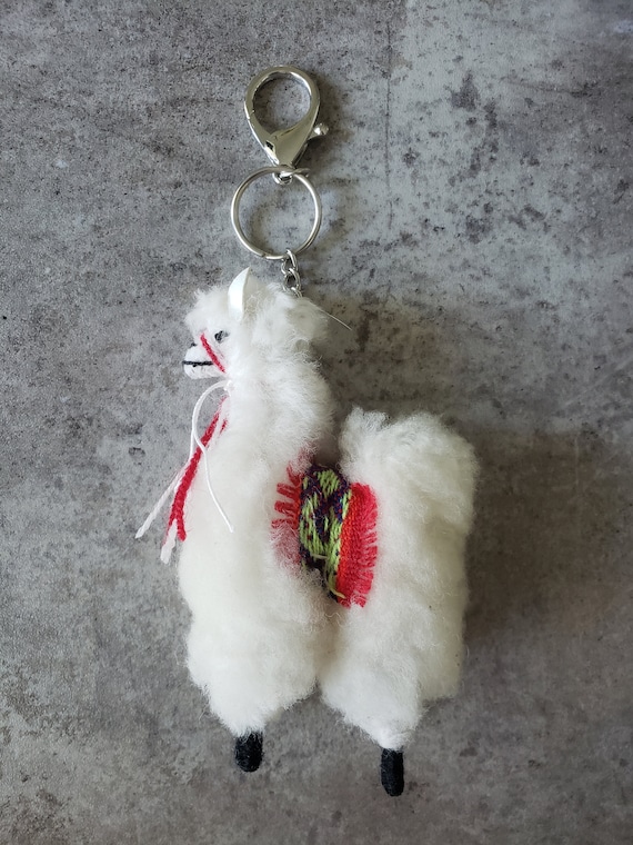 SirenSirena Llama Keychain, White Llama Keychain, Bag Charm, Llama Purse Charm, Llama Gift, Fluffy Llama Keychain, Pompom Llama Keychain, Llama