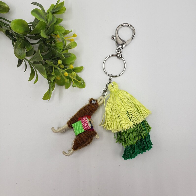 Pom pom llama keychain Pom pom llama charm backpack Tassel Etsy