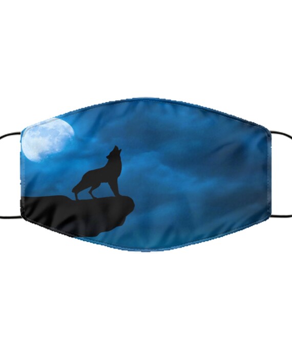 Wolf Face Mask Washable Reusable Lightweight Covid Mask For Etsy