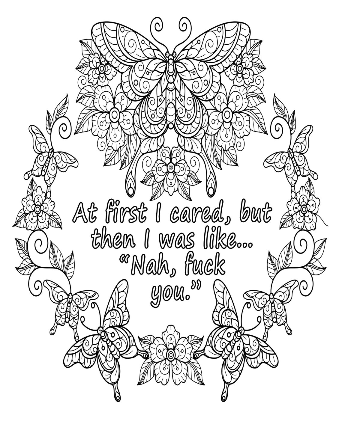 Swear Words 5 Coloring Page Bundle for Adults. Swearing Cuss Words
