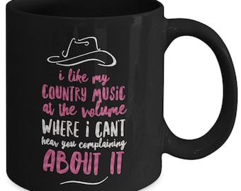 Country Music Mug - White 11oz Ceramic Country Music Lover Coffee Cup - Country Music Gift For Him Or Her - Country Girl Birthday Present