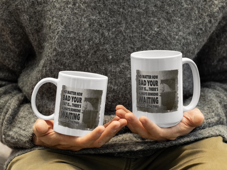 Horse Lover Mug – “Always Someone Waiting at the Stable” Quote Coffee Cup Gift for Equestrians, Riders, Horse Owners & Barn Friends image 5