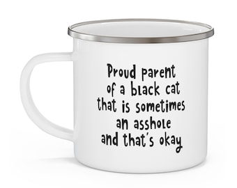 Funny Gift Mug for Black Cat Lovers - Sassy Halloween or Everyday Coffee Cup for Cat Moms & Cat Dads - Unique Cheeky Present For Cat Owners