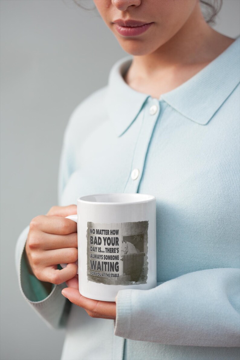 Horse Lover Mug – “Always Someone Waiting at the Stable” Quote Coffee Cup Gift for Equestrians, Riders, Horse Owners & Barn Friends image 4
