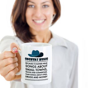 Country Music Lovers Mug 11oz Ceramic Country Music Gift Christmas Gift For Music Lovers Country Girl Birthday Gifts For Her Or Him image 4