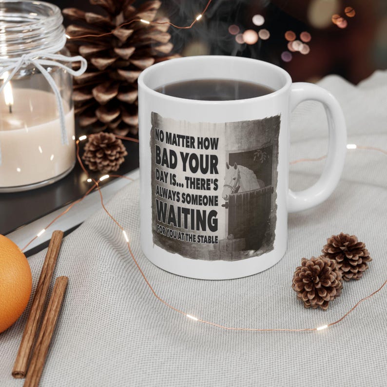 Horse Lover Mug – “Always Someone Waiting at the Stable” Quote Coffee Cup Gift for Equestrians, Riders, Horse Owners & Barn Friends image 7