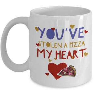 Lustige Pizza-Kaffee-Tasse - Pizza-Liebhaber-Geschenk für Männer oder Frauen - Pizza-Themen-Becher - Pizza-Liebhaber - Valentinstag-Geschenk - Pizza-Wortspiel-Becher