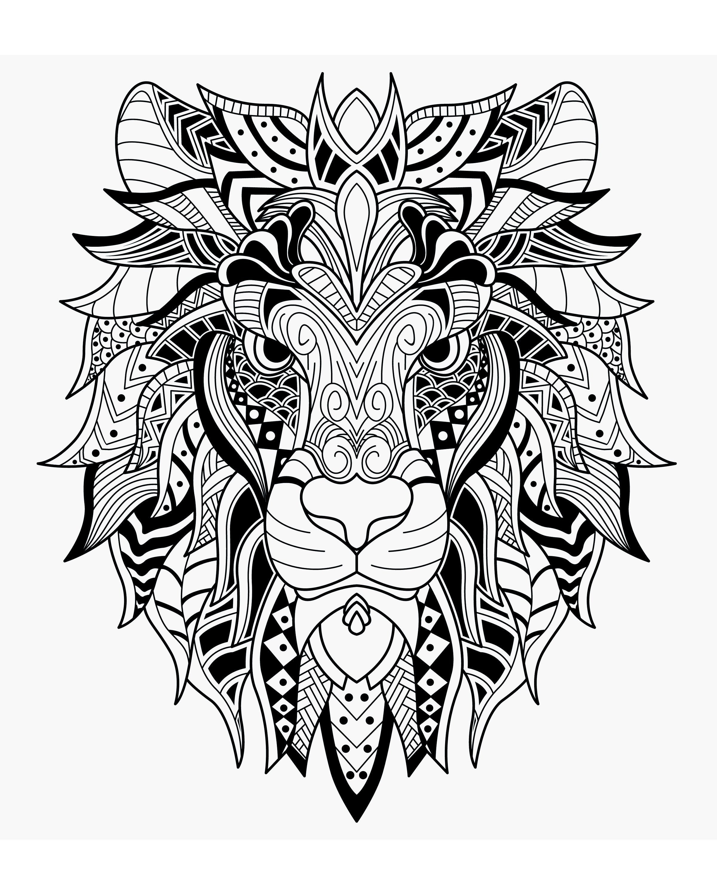 Animal Zentangle Adult Coloring Pages. Printable Digital Downloadable
