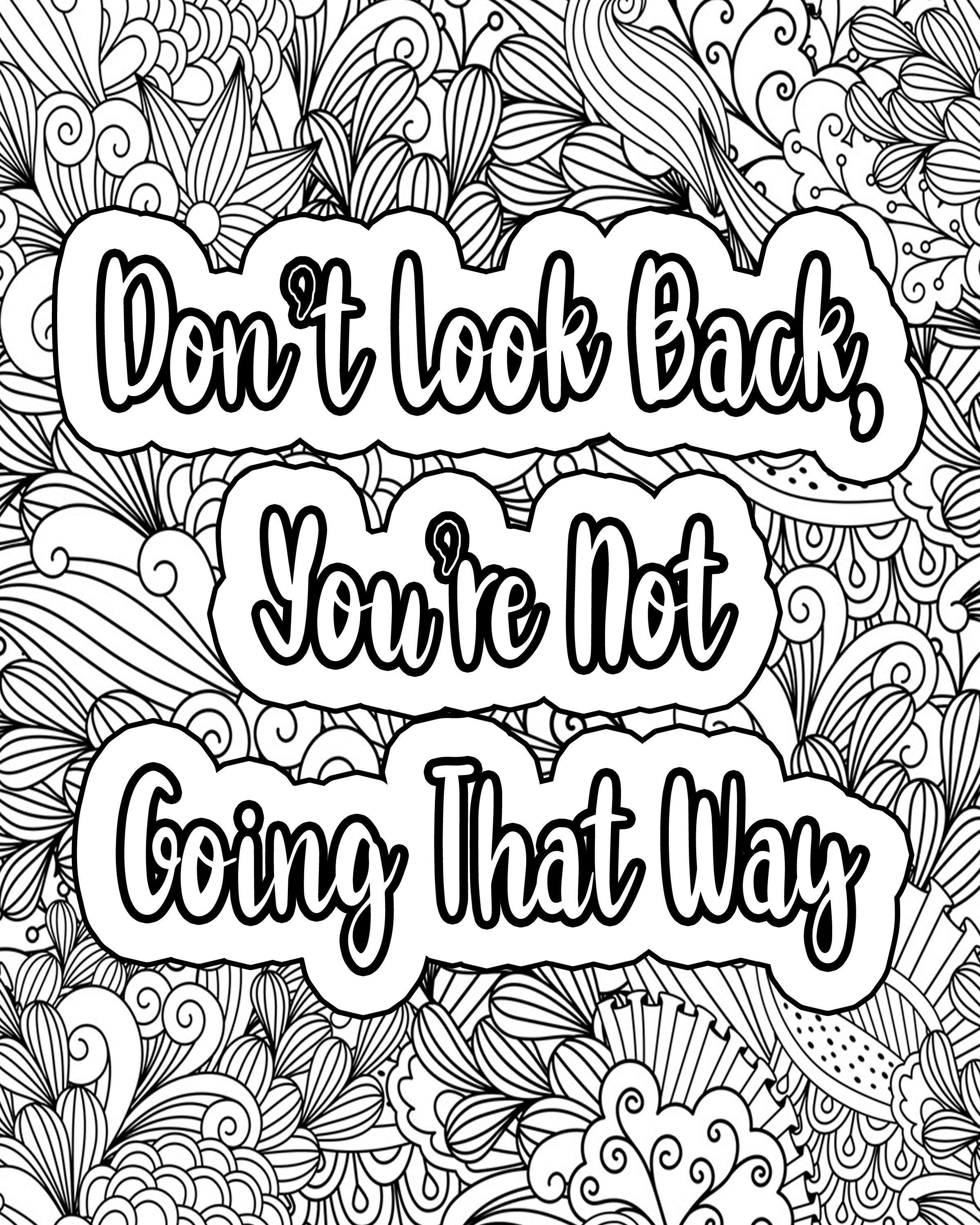 Inspirational Quotes Coloring Pages For Adults. Zentangle Digital