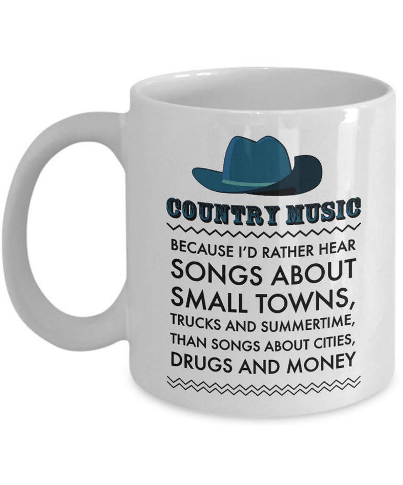 Country Music Lovers Mug 11oz Ceramic Country Music Gift Christmas Gift For Music Lovers Country Girl Birthday Gifts For Her Or Him image 1