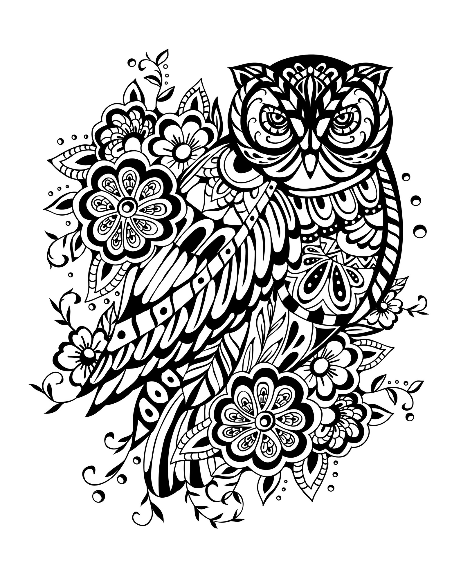 Animal Zentangle Adult Coloring Pages, Decorative Mandala-style Color ...